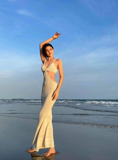 Ladies Spaghetti Sleeveless Cut-Out Body con Dresses
